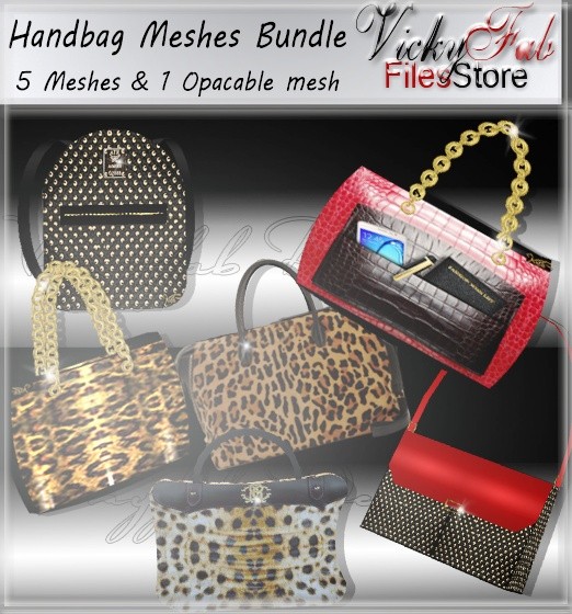 Bag Meshes Bundle (6 meshes W/Textures)