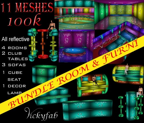 Room & Furni Meshes Bundle 11 meshes