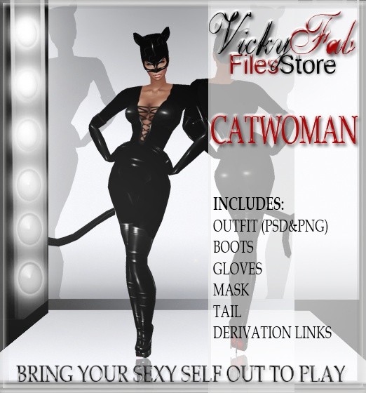 Catwoman Outfit Bundle PSD&PNG
