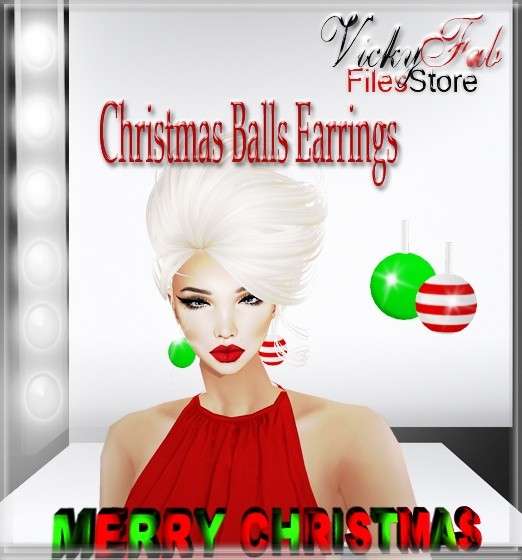 Christmas Balls Earrings Mesh