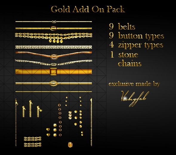 Gold Add On Pack PSD/XCF