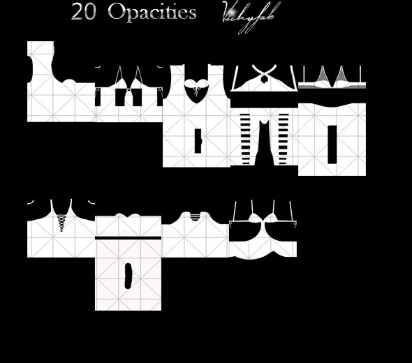 Clothes IMVU opacity maps bundle (20 opacities)