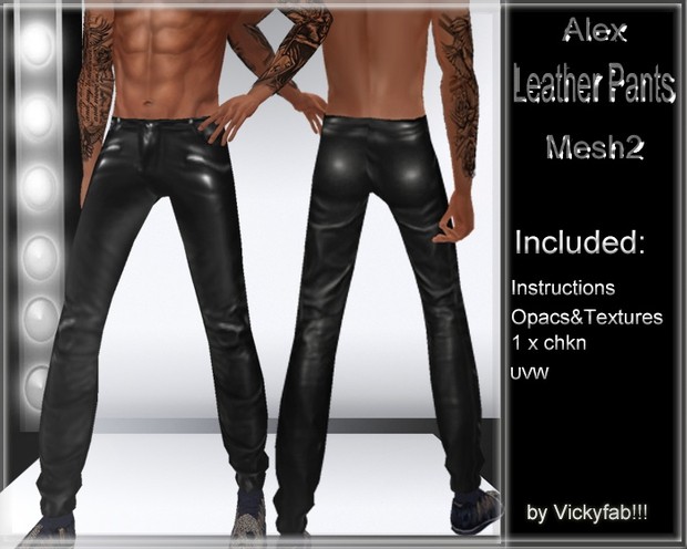 Alex Leather Pants Mesh2