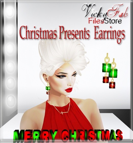 Christmas Presents Earrings Mesh