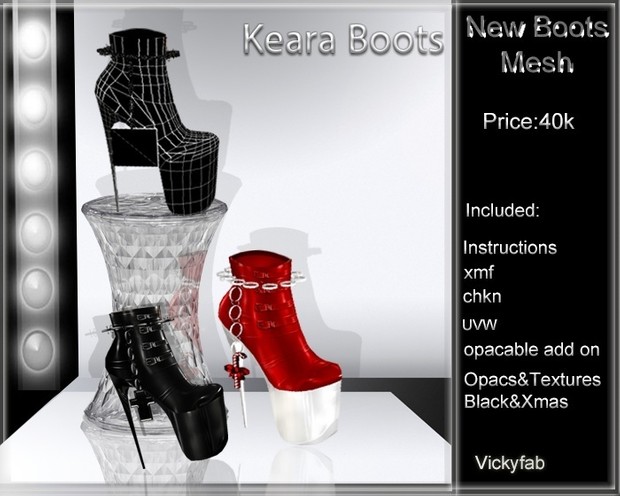 Keara Boots Mesh & 23 Texture Bundle(PNG&PSD)