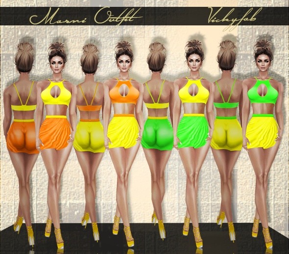 Marni Outfit (Top & Skirt) PSD & PNG