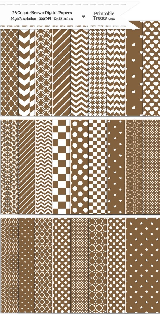 26 Coyote Brown Digital Paper Set Password