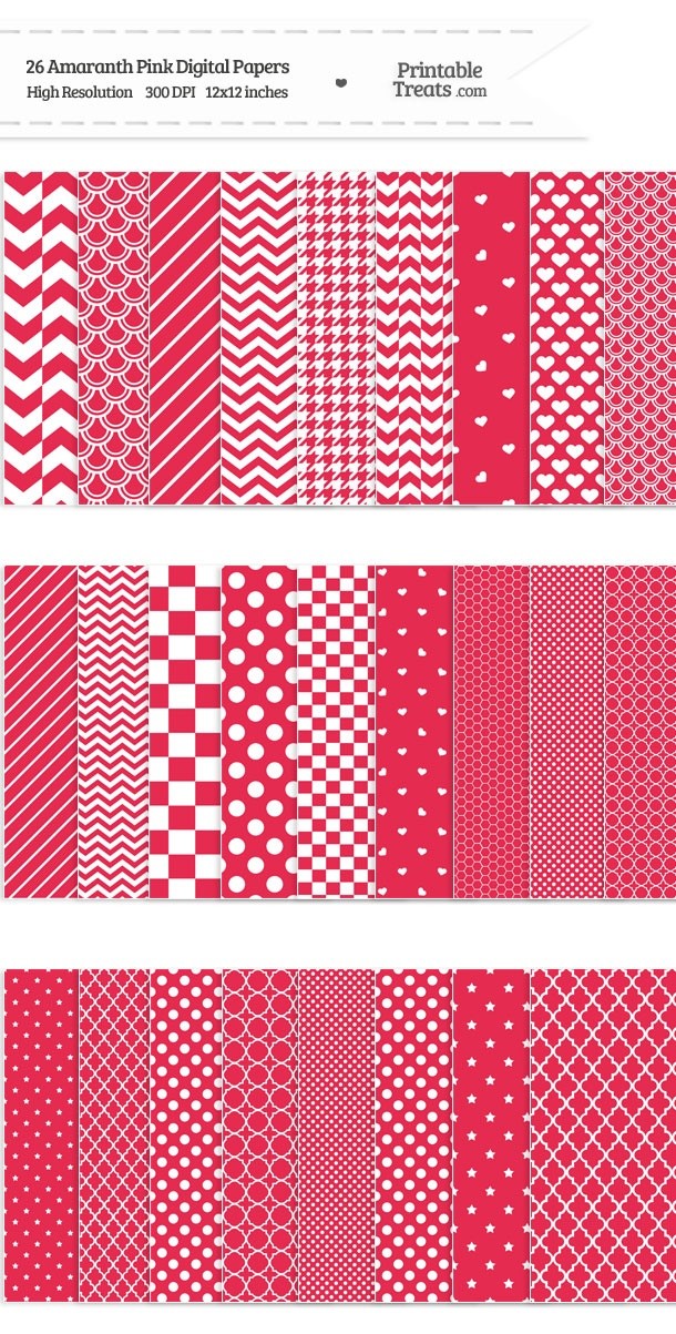 26 Amaranth Pink Digital Paper Set Password