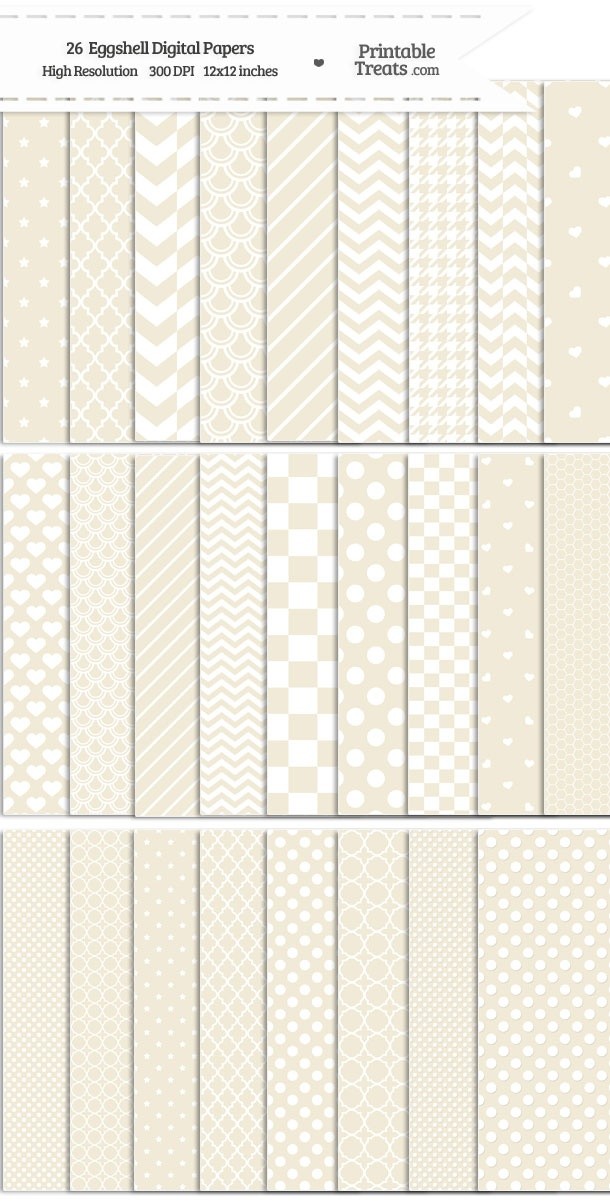 26 Eggshell Digital Paper Set Password