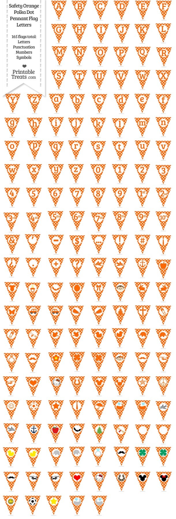 165 Safety Orange Polka Dot Pennant Flag Letters Password