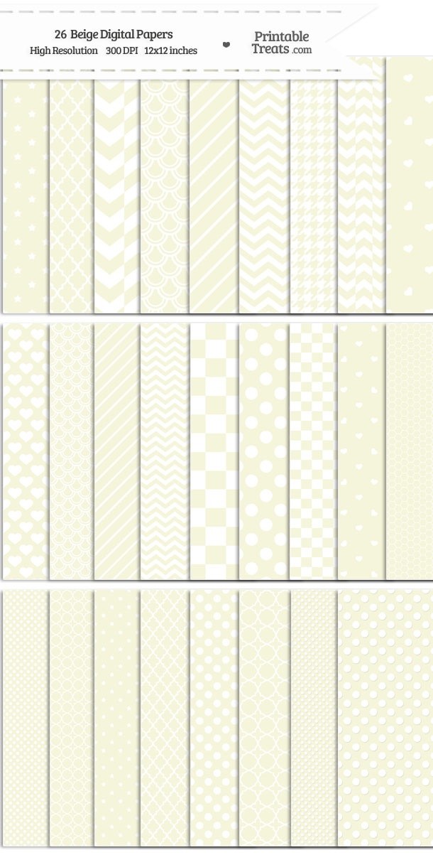 26 Beige Digital Paper Set Password