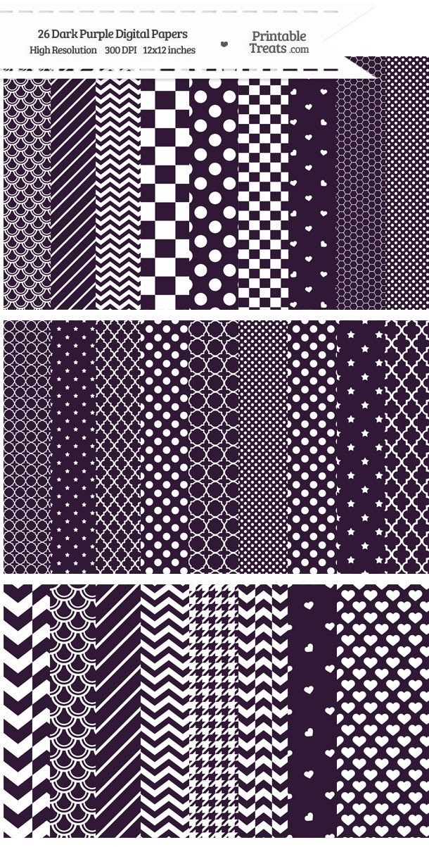26 Dark Purple Digital Paper Set Password