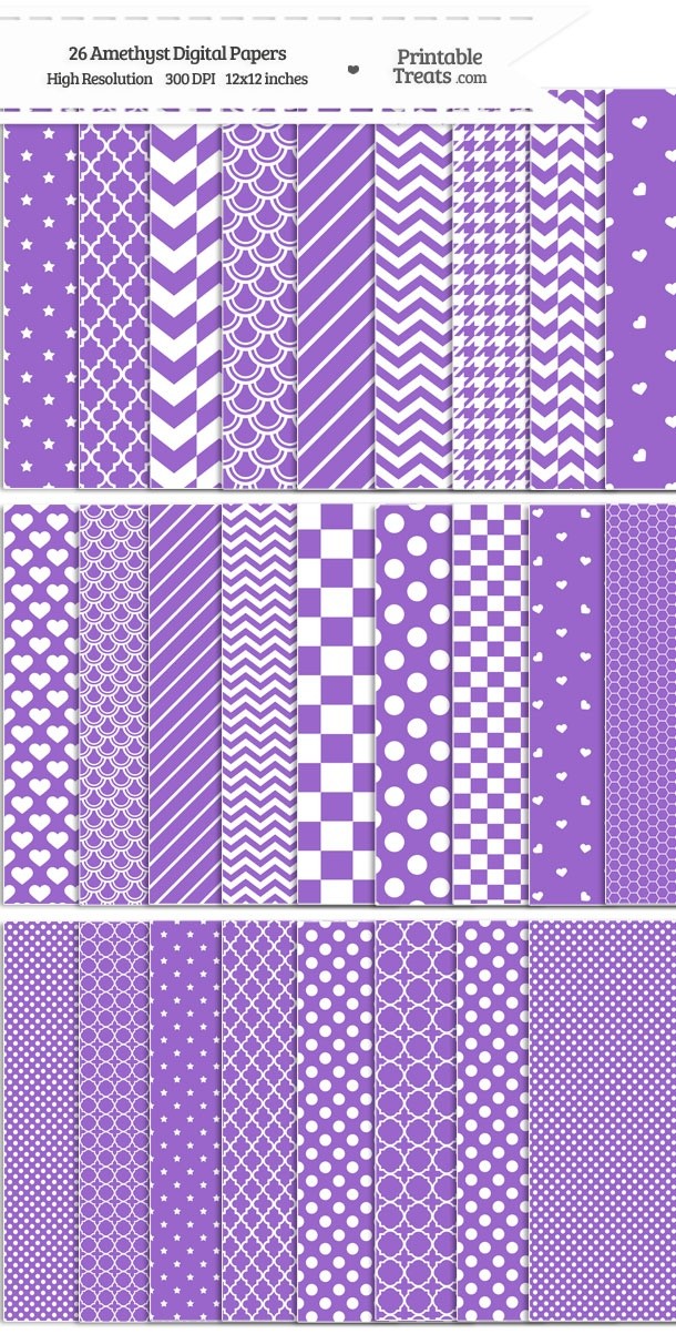 26 Amethyst Digital Paper Set Password