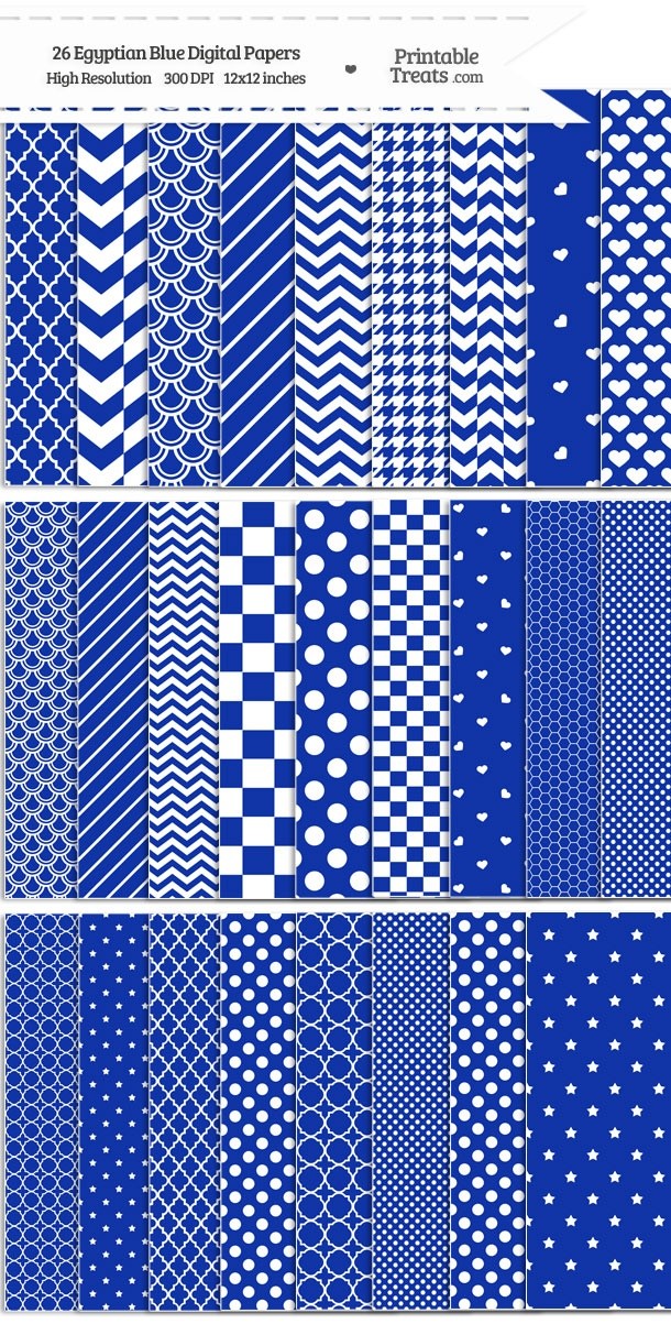 26 Egyptian Blue Digital Paper Set Password