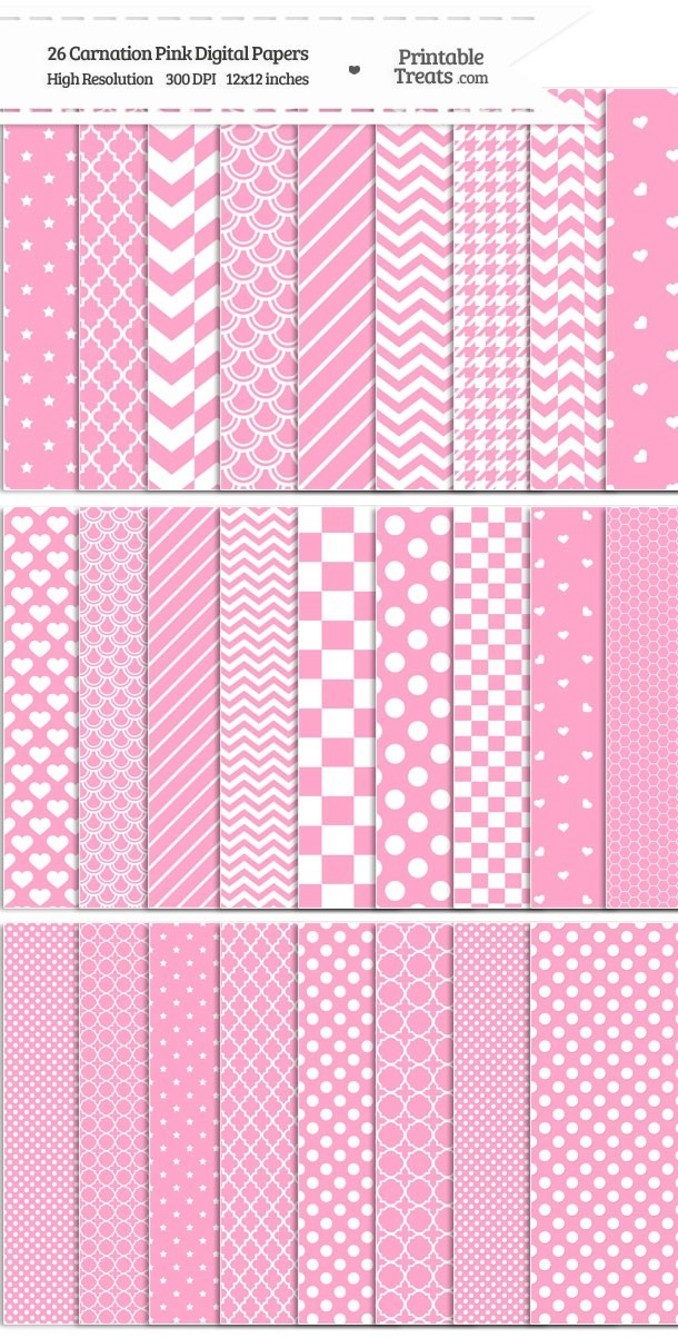 26 Carnation Pink Digital Paper Set Password