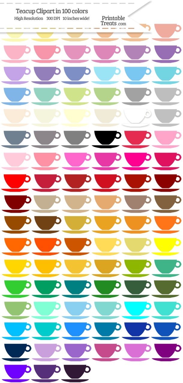 100 Colors Teacup Clipart Password
