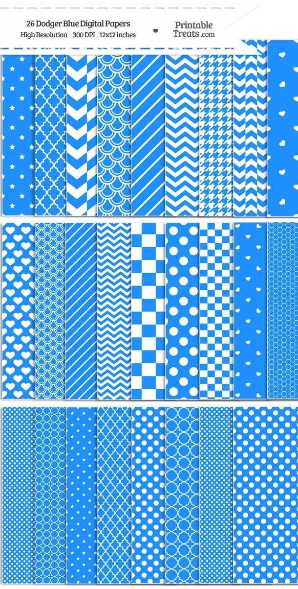 26 Dodger Blue Digital Paper Set Password