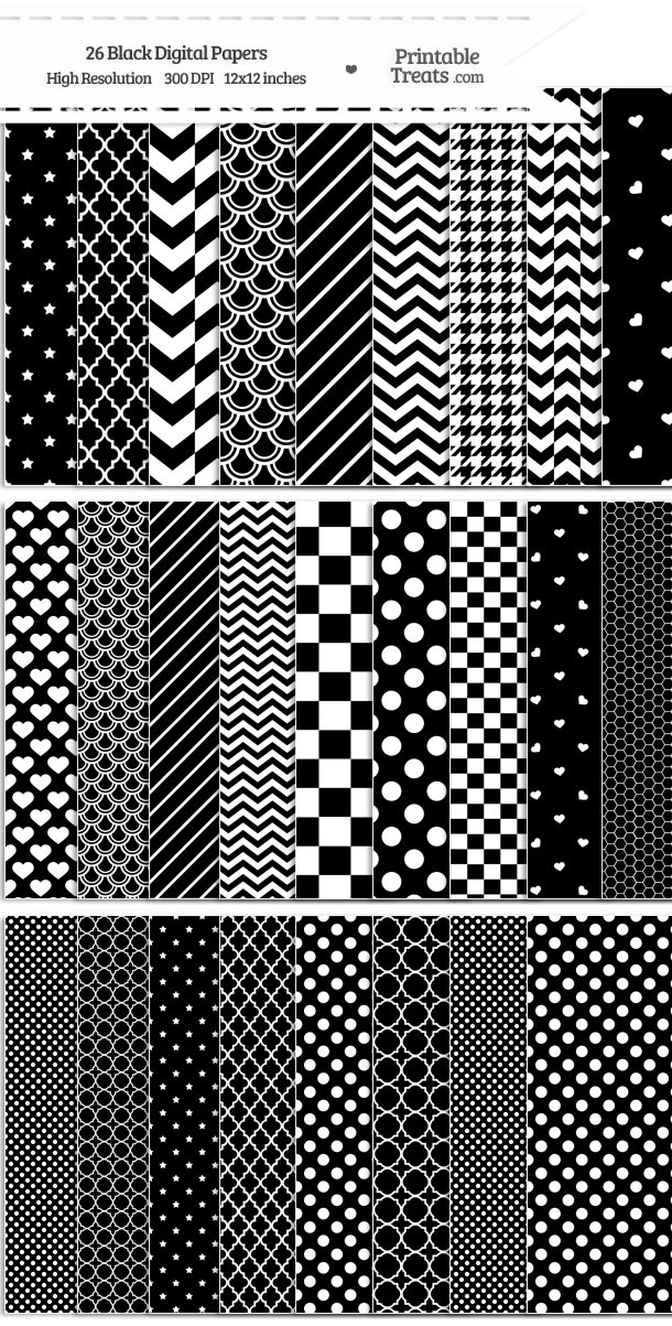 26 Black Digital Paper Set Password