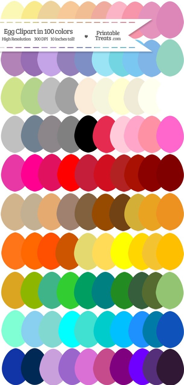 100 Colors Egg Clipart Password