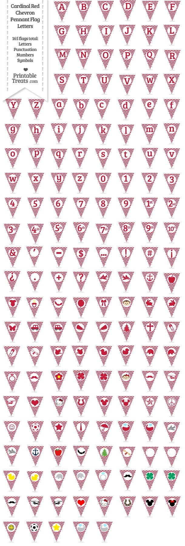 165 Cardinal Red Chevron Pennant Flag Letters Password