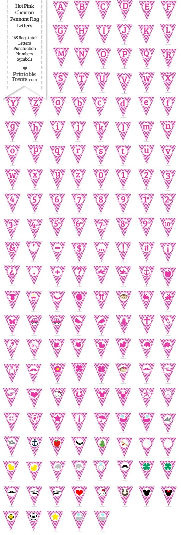 165 Hot Pink Chevron Pennant Flag Letters Password