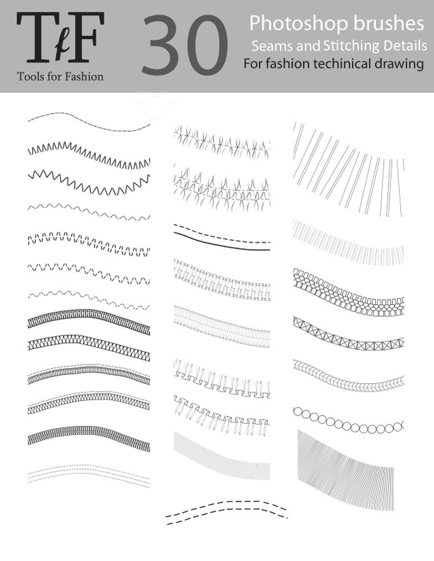 30 Seams & Stitches Brushes for Photoshop