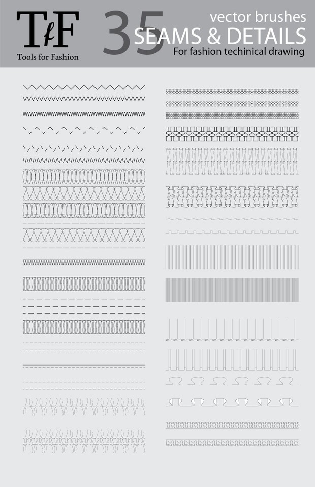 Seams and Details Brushes for Fashion Flats