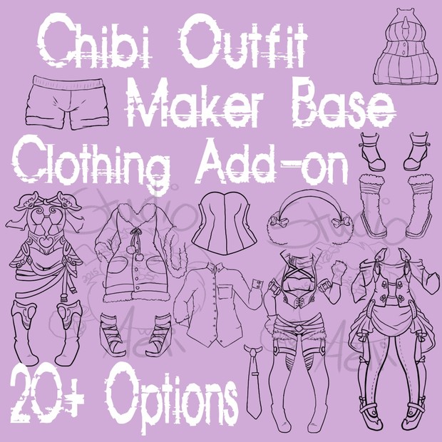 Waitress Chibi Outfit Maker Clothing Add-On