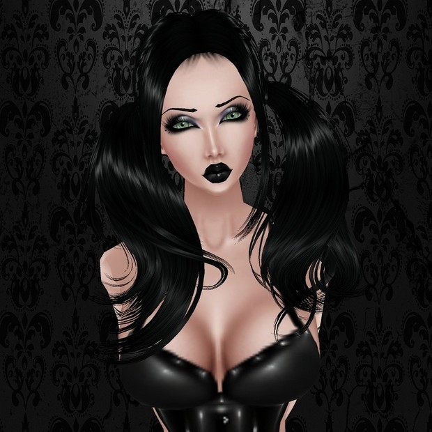 Cheerleader Hair Black / PNG.