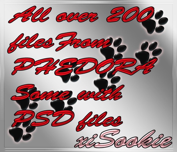 All PHEDORAs Files. Over 200 files and some with PSD files!