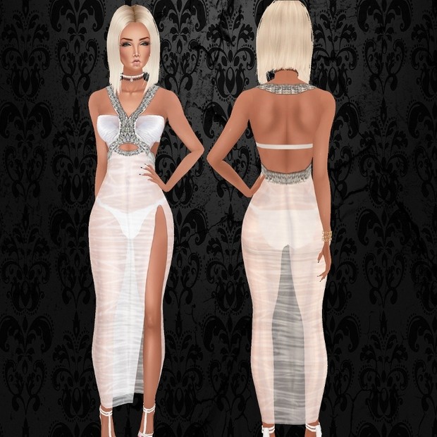 White Wet Cindy Gown - Exclusive Files / PNG.