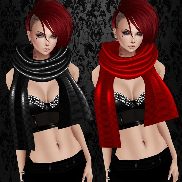 Scarf Black & Red / PSD & PNG.