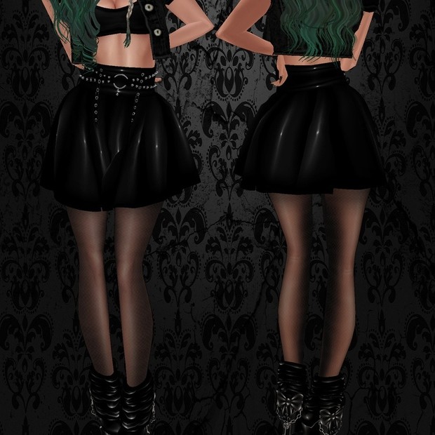 Pvc Black Skirt / PNG.