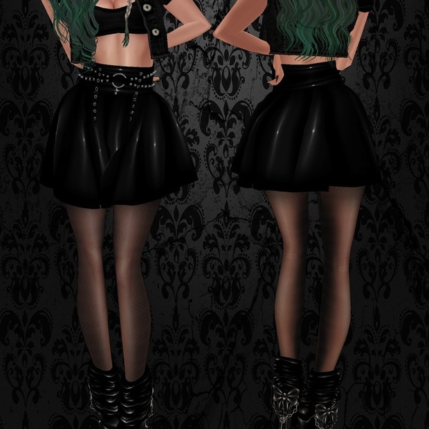 Pvc Black Skirt / PSD & PNG.