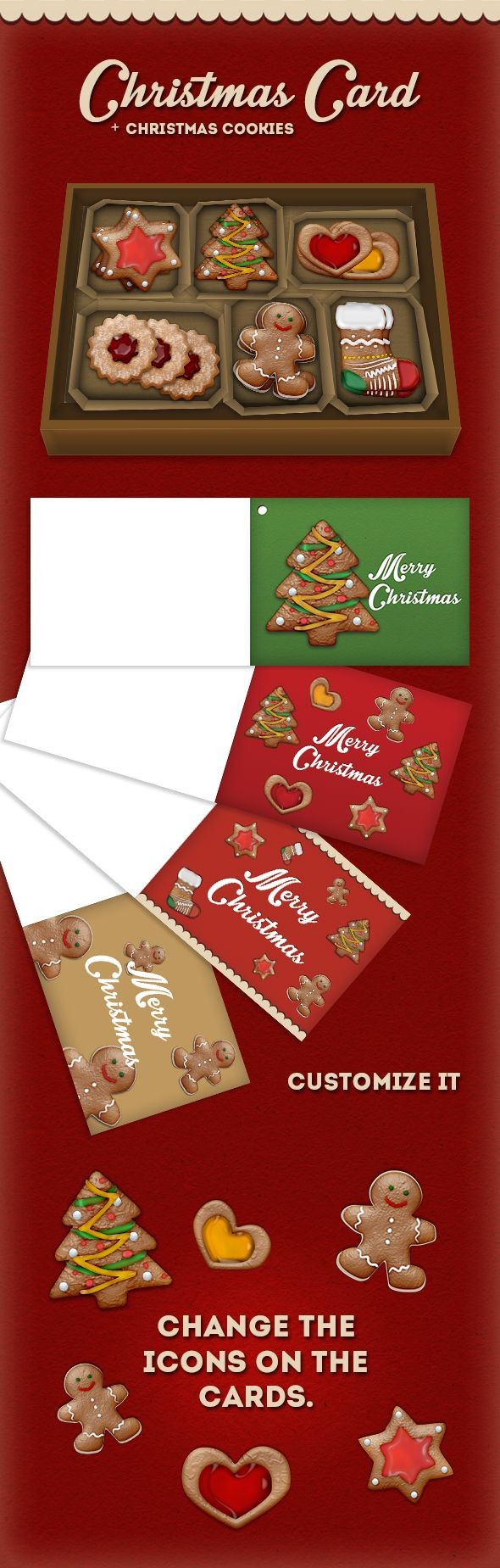 Christmas cookies style + xmas gift cards