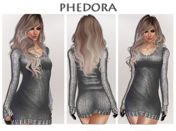 .:Gray Sweater Dress:.