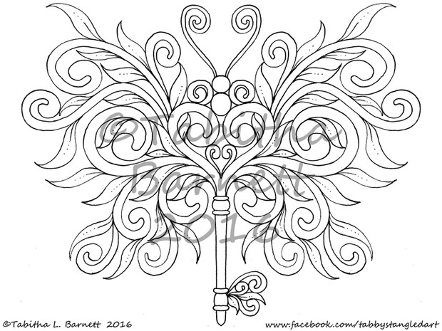 Butterflis Coloring Pack #2 (6 new Tangled Butterflies PDF) Landscape