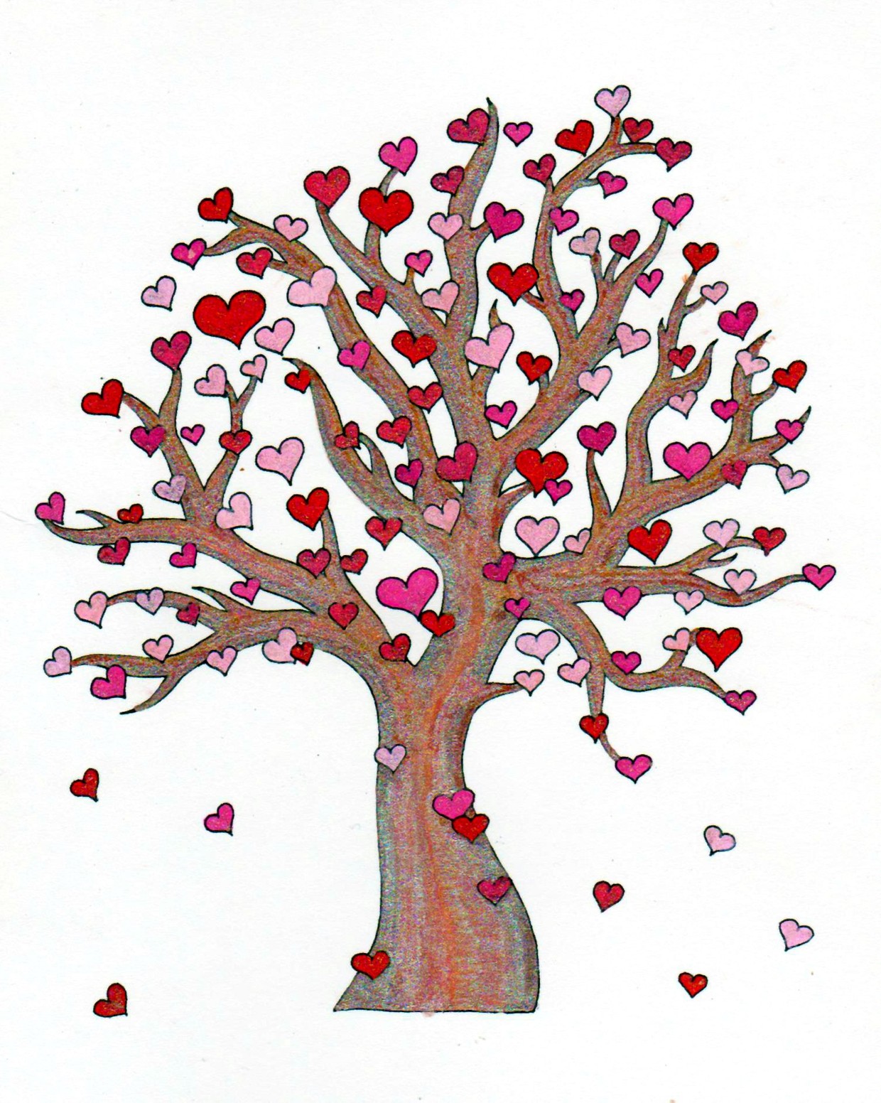 Heart Tree Coloring Page JPG - Tabby's Tangled Art