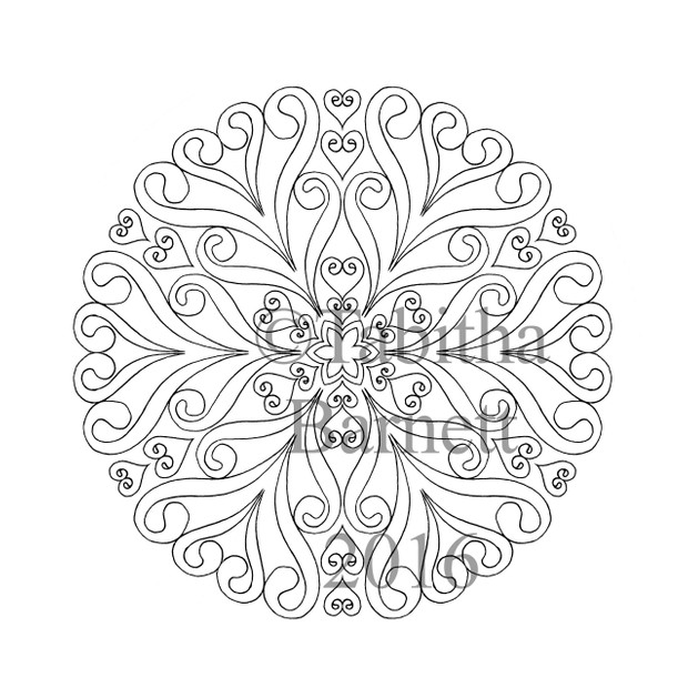 Tangled Mandalas Adult Coloring Pack (7 designs to color)