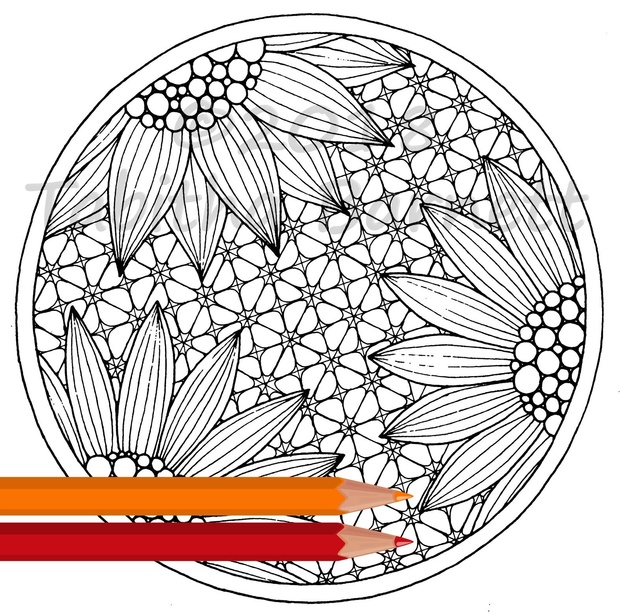 Tangled Circles Adult Coloring Pack (5 pg. PDF)