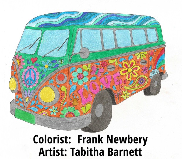 Hippie Bus Coloring Page