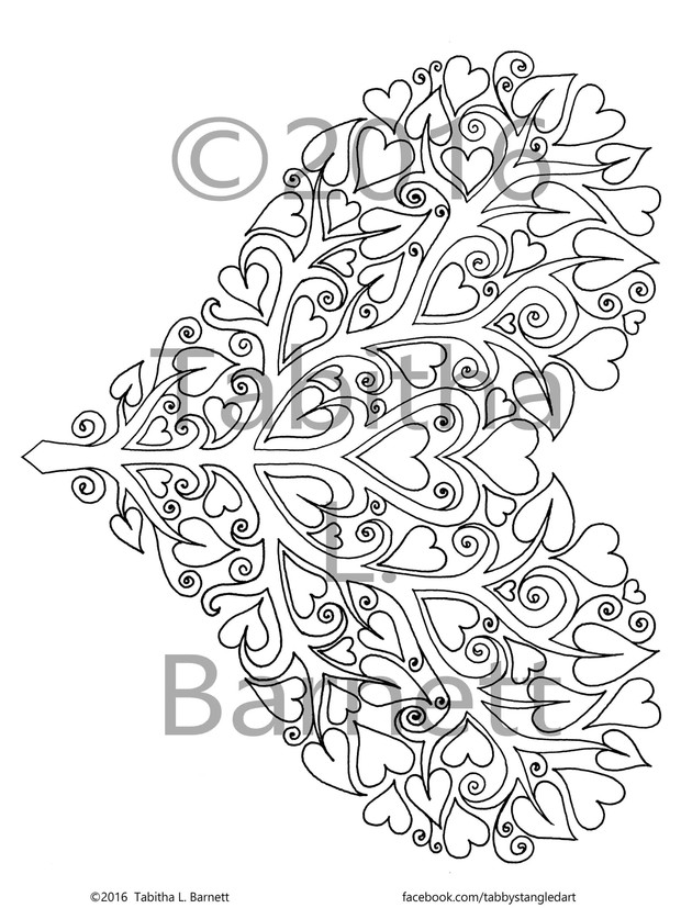 Heart Shaped Tree Coloring Page PDF