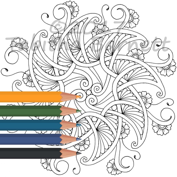 Tangled Circles Adult Coloring Pack (5 pg. PDF)