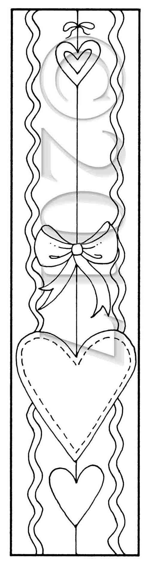 Printable Heart Bookmarks to color