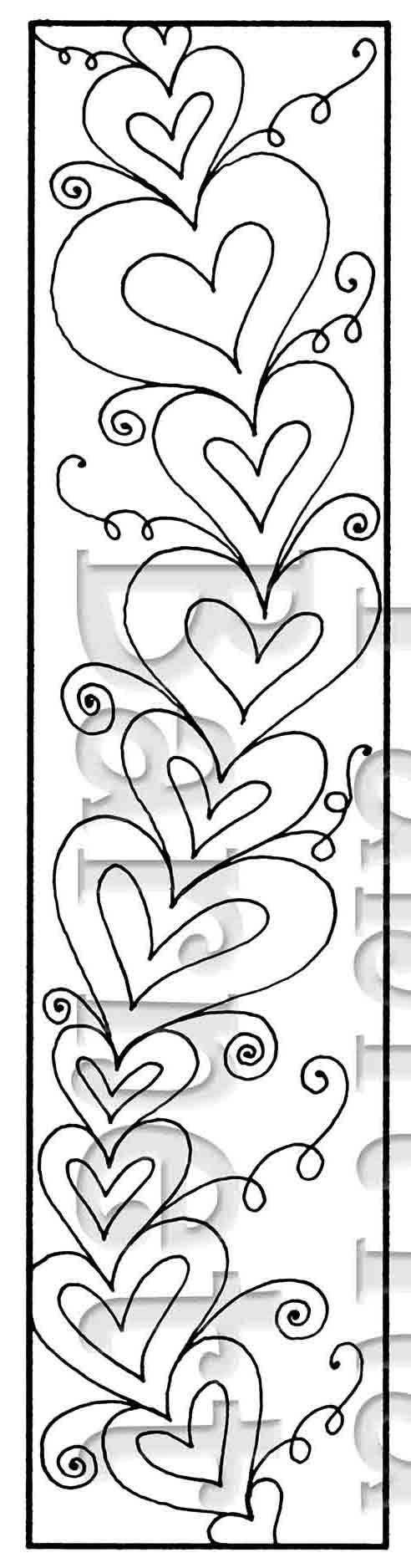 Printable Heart Bookmarks to color