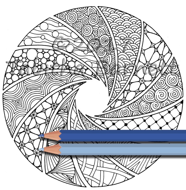 Tangled Circles Adult Coloring Pack (5 pg. PDF)