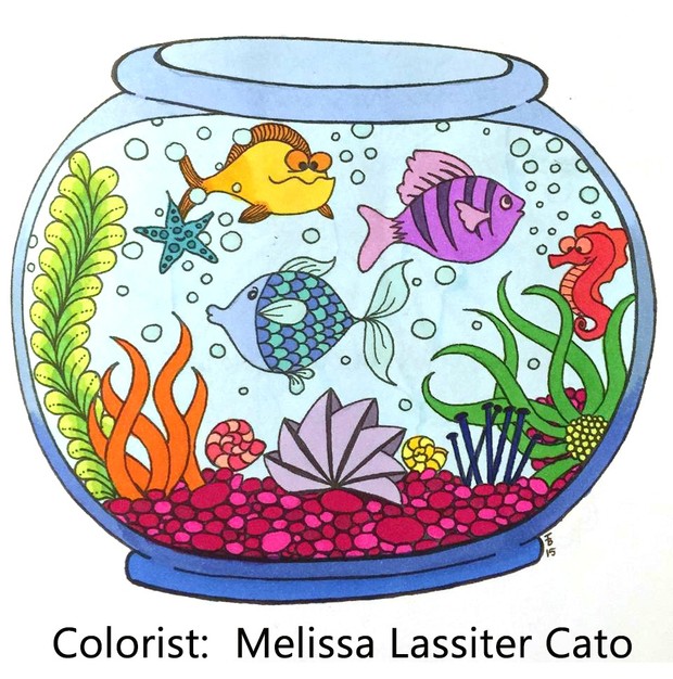 Tangled Fishbowl Coloring Page for All ages (JPG)