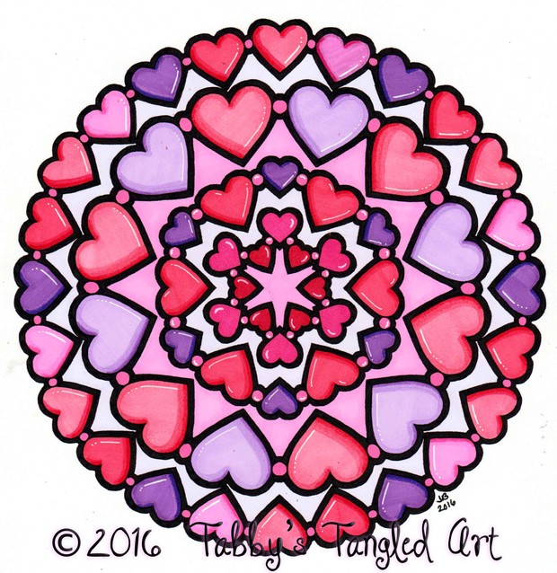 Heart Mandalas Coloring Pack (5 pages PDF)