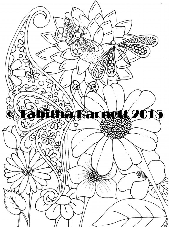 Flies in the Garden Coloring Page