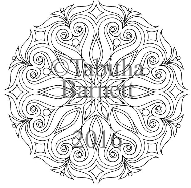 Tangled Mandalas Adult Coloring Pack #2 (8 designs to color)